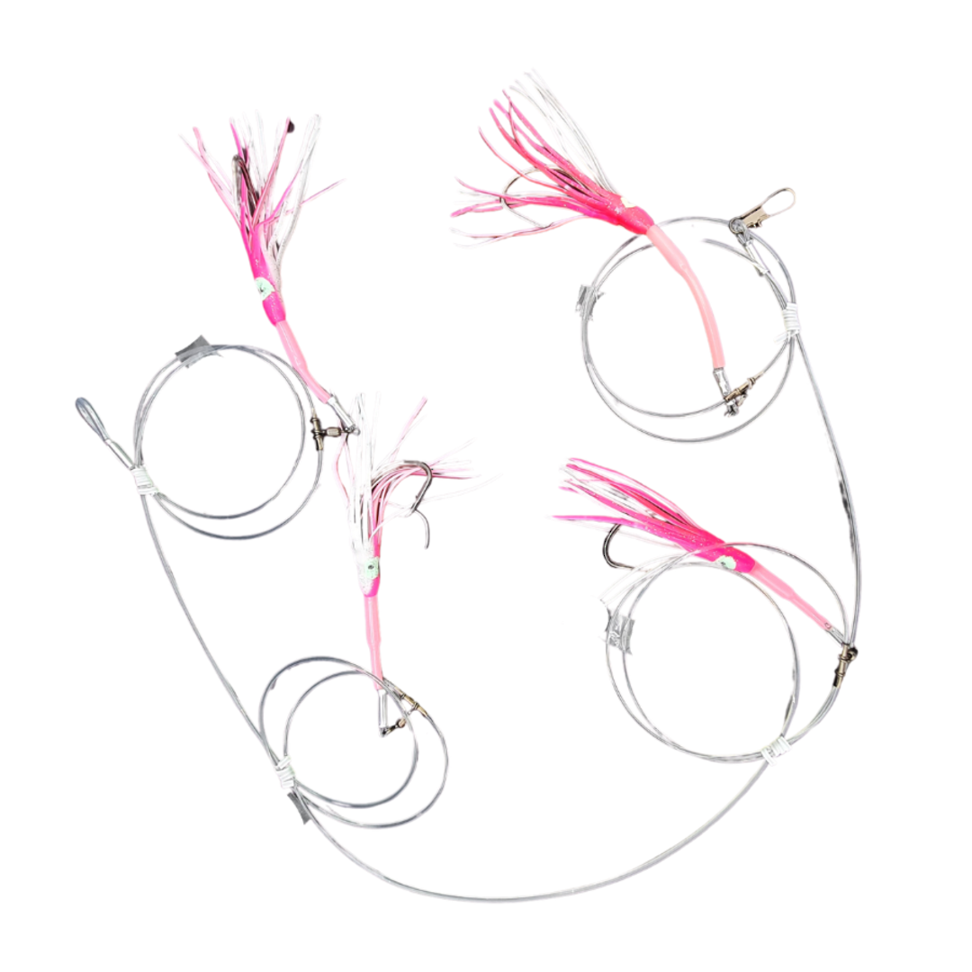 SUPER UV Puka Rig Oct Skt - 4 Hook Pink image 0